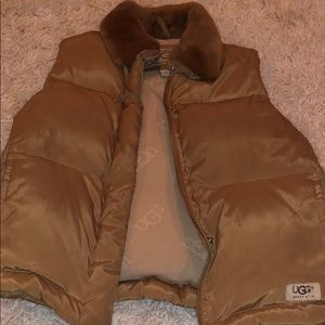 Ugg Vest with Faux Fur Collar